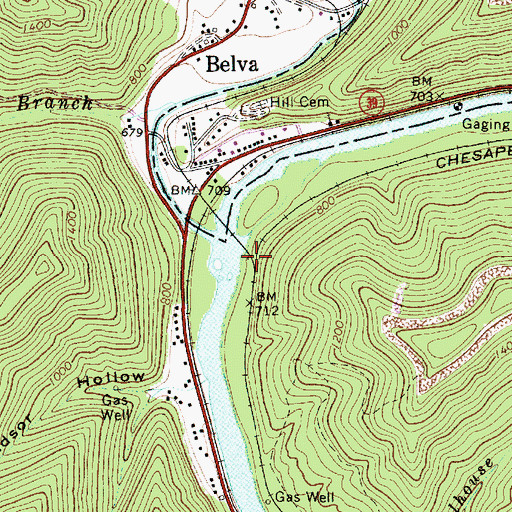 Topographic Map of Rich Creek Junction, WV