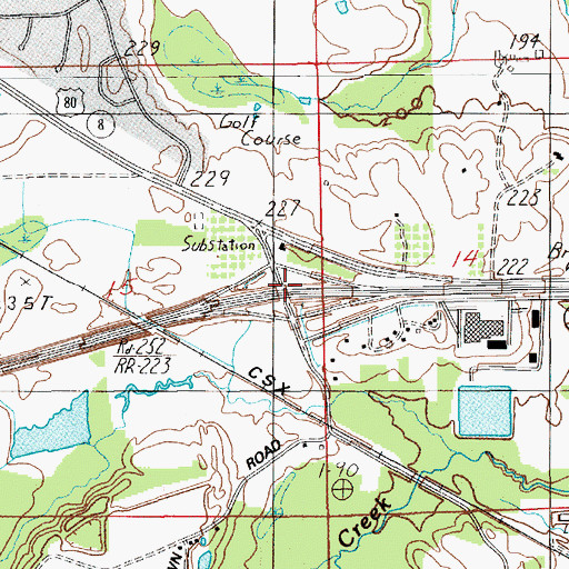 Topographic Map of Interchange 11, AL