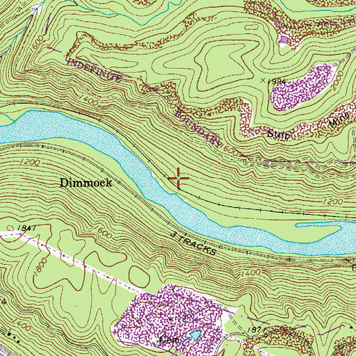 Topographic Map of Rush Run (historical), WV