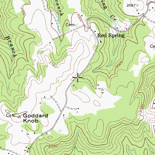 Topographic Map of Serena School (historical), WV