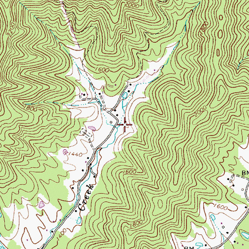 Topographic Map of Shade Creek School (historical), WV
