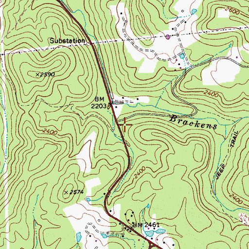 Topographic Map of Shelton School (historical), WV