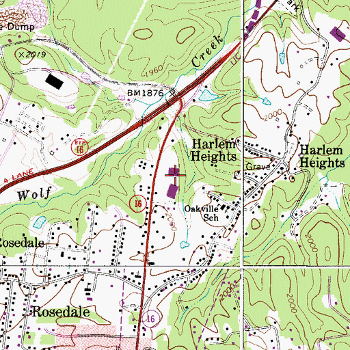 Topographic Map of Skyline Shopping Center, WV