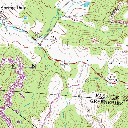 Topographic Map of Springdale School (historical), WV