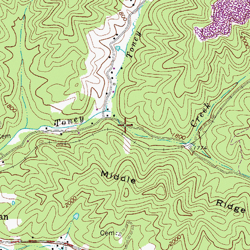 Topographic Map of Toney School (historical), WV