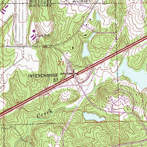 Topographic Map of Interchange 57, AL