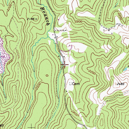 Topographic Map of Withrows Mill (historical), WV