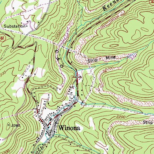 Topographic Map of Dubree (historical), WV