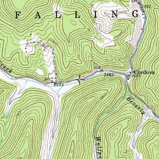 Topographic Map of Baldwin School (historical), WV