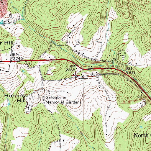 Topographic Map of Balm of Gilead School (historical), WV
