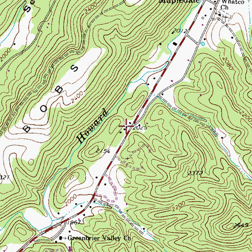 Topographic Map of Blue Swamp School (historical), WV