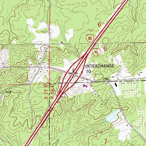 Topographic Map of Interchange 70, AL