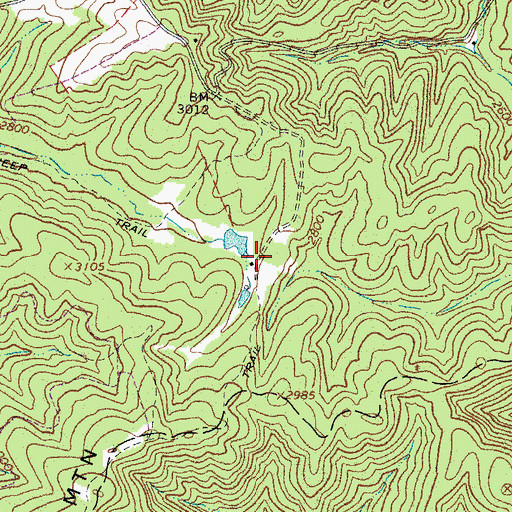 Topographic Map of Campslab (historical), WV