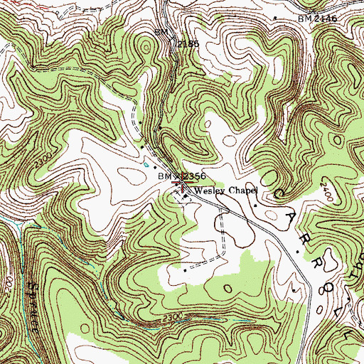Topographic Map of Carroll Hill School (historical), WV