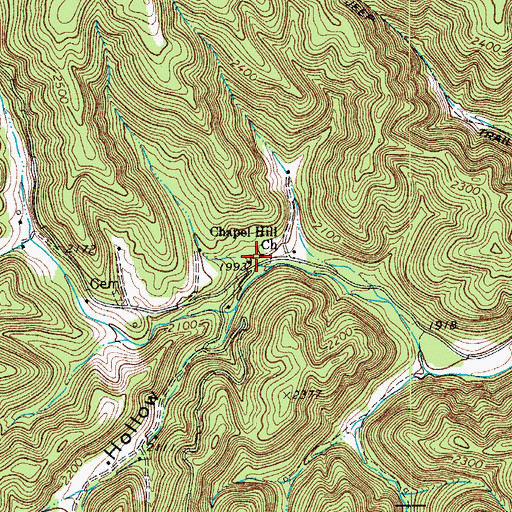 Topographic Map of Cleveland School (historical), WV