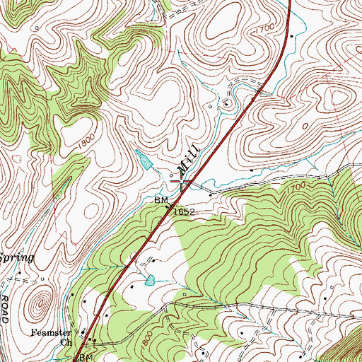 Topographic Map of Fearnster School (historical), WV