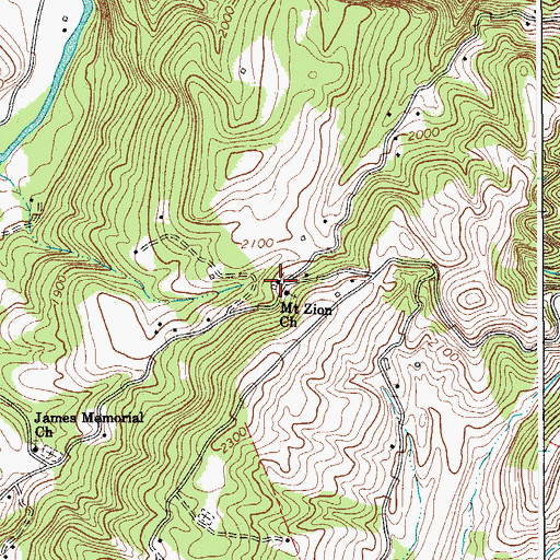 Topographic Map of First Baptist Church, WV