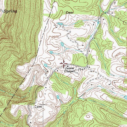 Topographic Map of Fry School (historical), WV