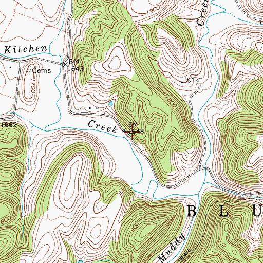 Topographic Map of George School (historical), WV