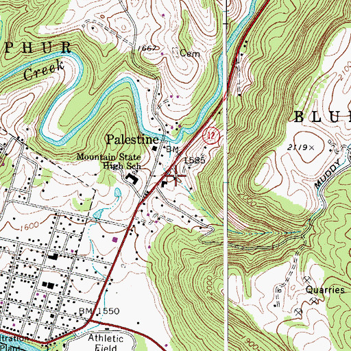 Topographic Map of Holiness Church, WV