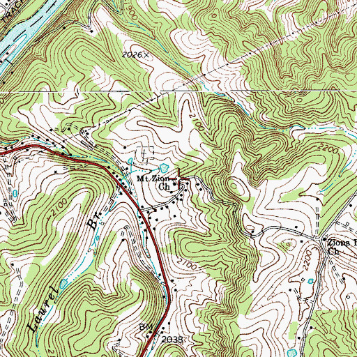 Topographic Map of Horseshoe Bend School (historical), WV