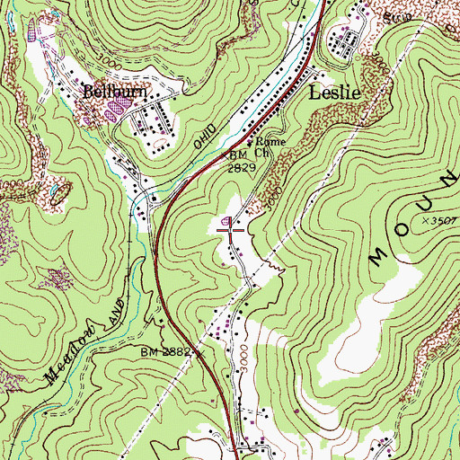 Topographic Map of McClung (historical), WV