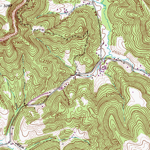 Topographic Map of Meadowdale School (historical), WV