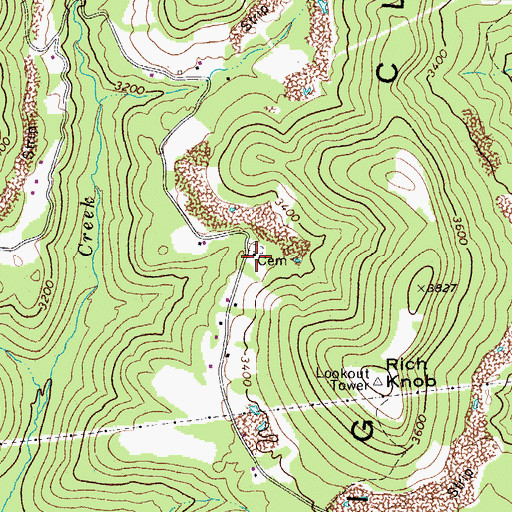 Topographic Map of Mill Creek School (historical), WV