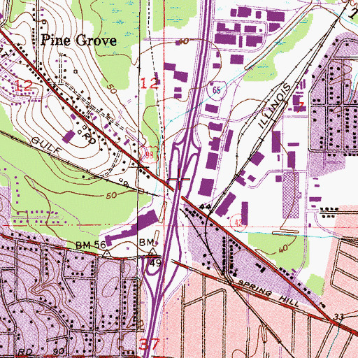 Topographic Map of Interchange 5B, AL