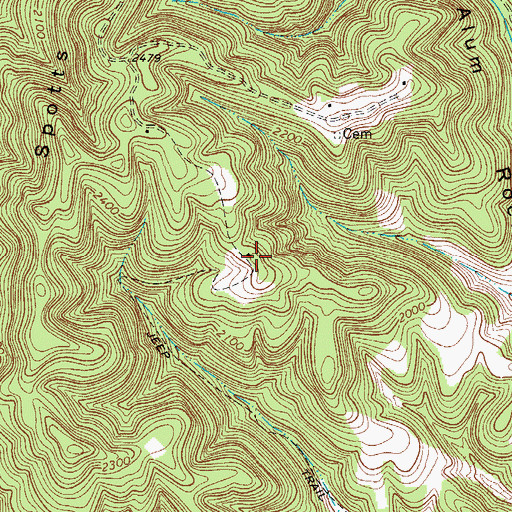 Topographic Map of Mount Zion Church (historical), WV