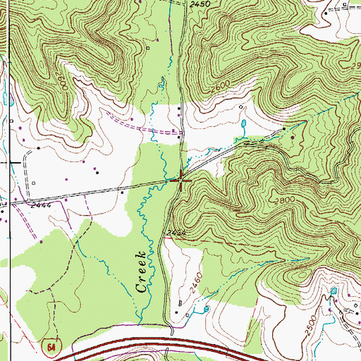 Topographic Map of Oak Grove School (historical), WV