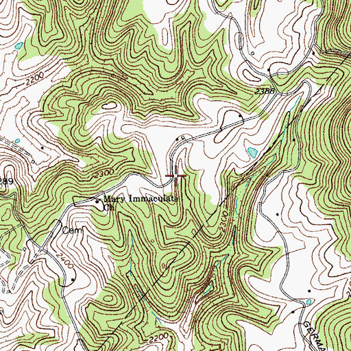 Topographic Map of Oak View School (historical), WV