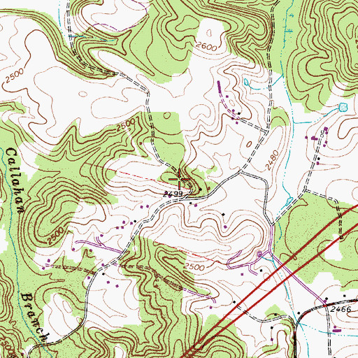 Topographic Map of Relihan School (historical), WV