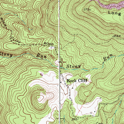 Topographic Map of Rock Cliff School (historical), WV