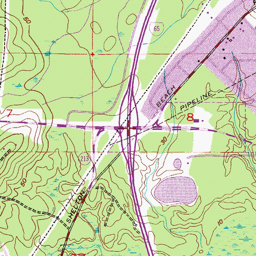 Topographic Map of Interchange 13, AL