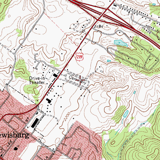 Topographic Map of Rosewood Cemetery, WV