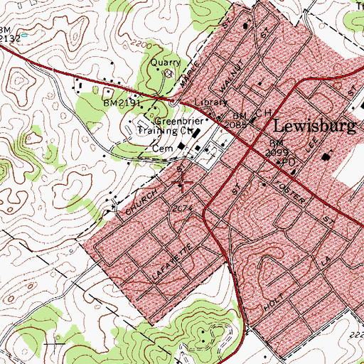 Topographic Map of Saint James Episcopal Church, WV