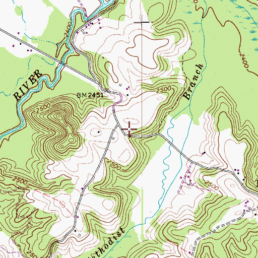 Topographic Map of Sharp School (historical), WV
