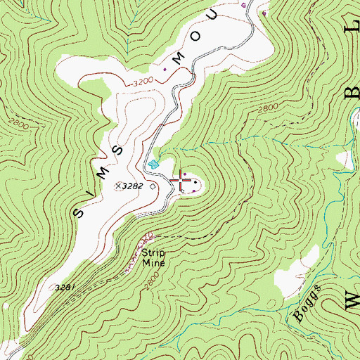Topographic Map of Sims School (historical), WV