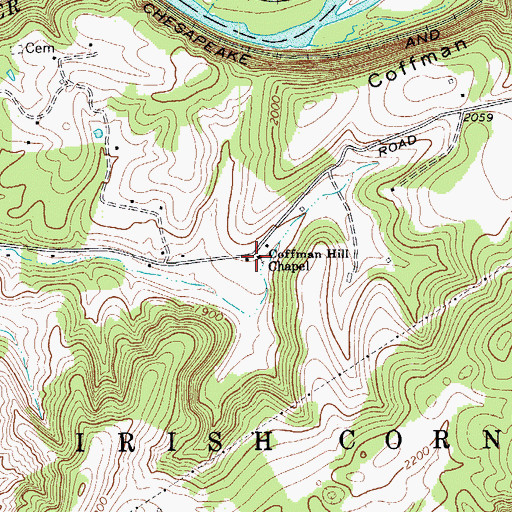 Topographic Map of Solomon Springs School (historical), WV
