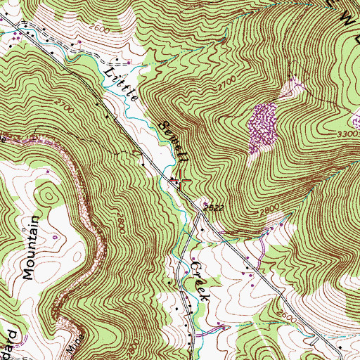 Topographic Map of Sugar Grove School (historical), WV