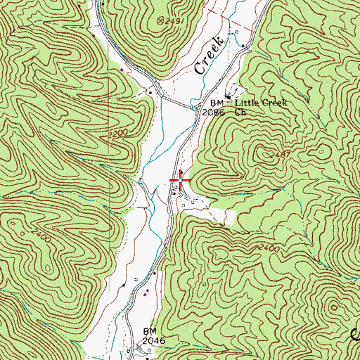 Topographic Map of Upper Little Creek School (historical), WV