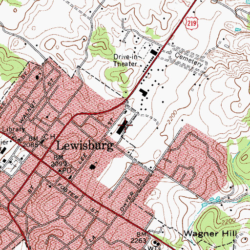 Topographic Map of West Virginia School of Osteopathic Medicine, WV