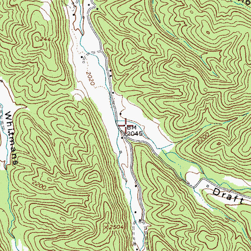 Topographic Map of Whites Draft School (historical), WV