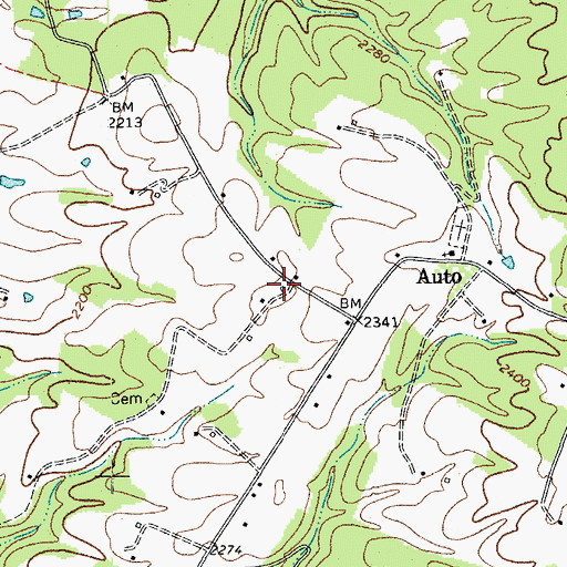 Topographic Map of Woodland School (historical), WV