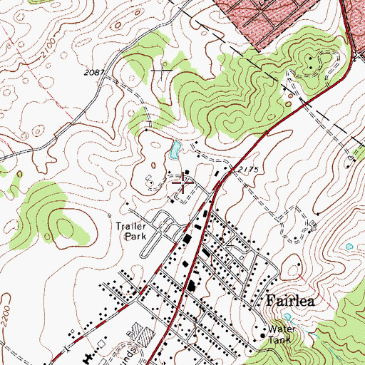 Topographic Map of Fair Oaks Trailer Park, WV