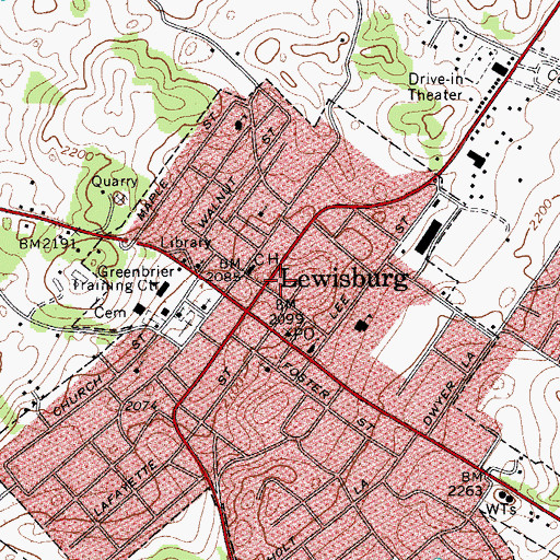 Topographic Map of Fort Union (historical), WV
