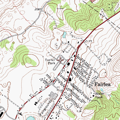 Topographic Map of Fuller Trailer Park, WV