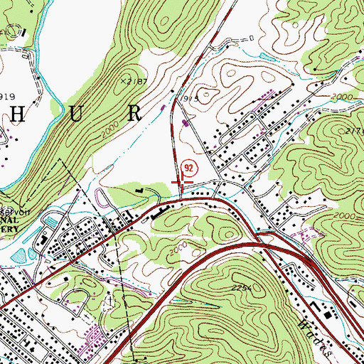 Topographic Map of Battleground Crossing Shopping Center, WV