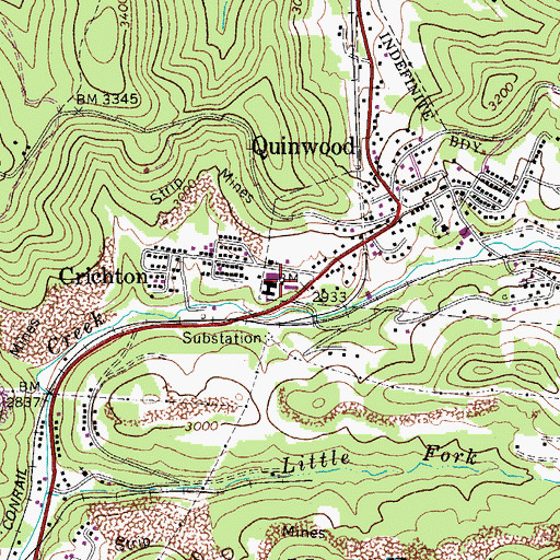 Topographic Map of Crichton Elementary-Junior High School (historical), WV
